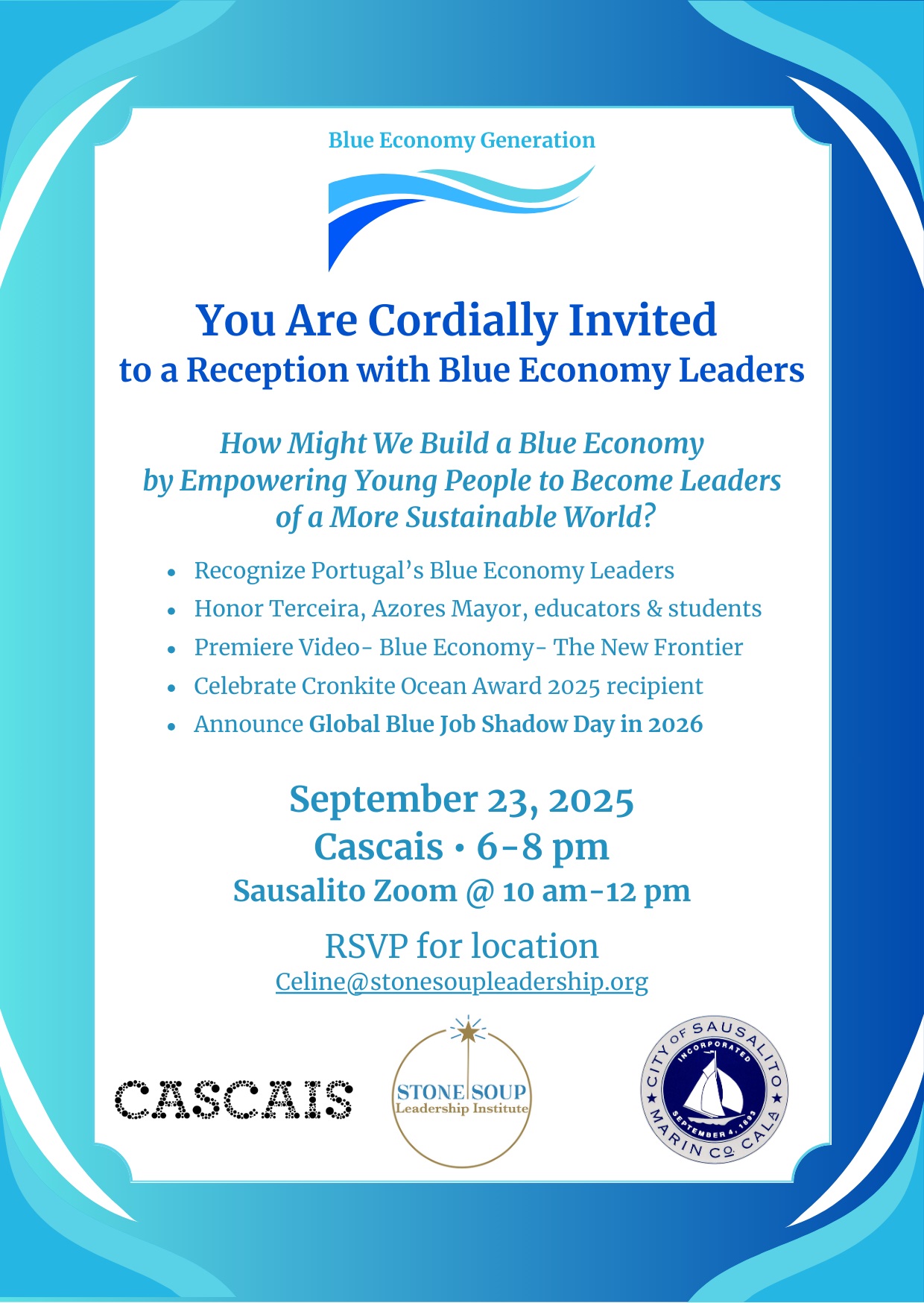 Blue Economy Leaders reception invitiation
